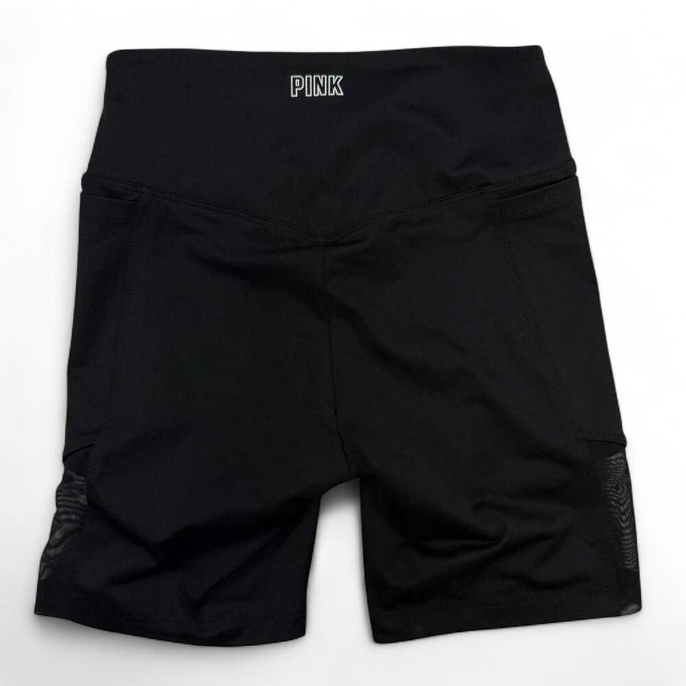 Victoria's Secret PINK Active Black Shorts with Mesh Panels Size XS gym yoga